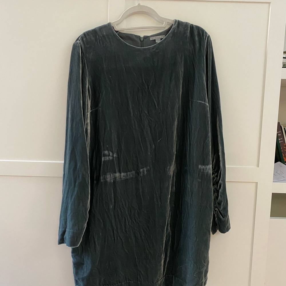Cos Dark Blue Velvet Shift Dress size 44